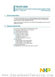 74LVC125AD datasheet pdf NXP Semiconductors