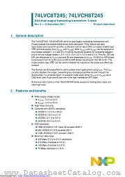 74LVCH8T245BQ datasheet pdf NXP Semiconductors