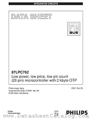 P87LPC762BDH datasheet pdf NXP Semiconductors