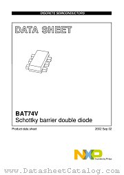 BAT74V datasheet pdf NXP Semiconductors