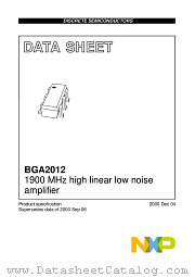 BGA2012 datasheet pdf NXP Semiconductors