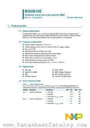 BGU6102 datasheet pdf NXP Semiconductors