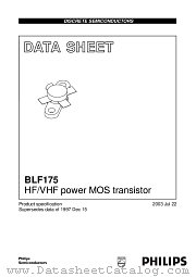 BLF175 datasheet pdf NXP Semiconductors