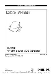 BLF202 datasheet pdf NXP Semiconductors