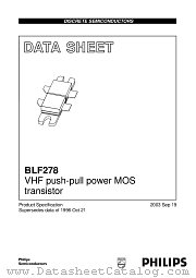 BLF278 datasheet pdf NXP Semiconductors