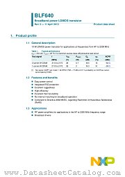 BLF640 datasheet pdf NXP Semiconductors