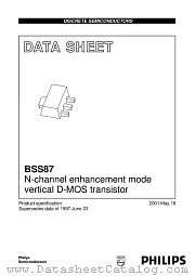 BSS87 datasheet pdf NXP Semiconductors