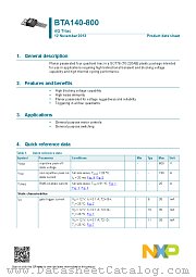 BTA140-800 datasheet pdf NXP Semiconductors