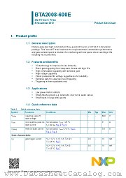 BTA2008-600E datasheet pdf NXP Semiconductors