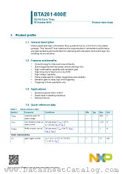BTA201-600E datasheet pdf NXP Semiconductors