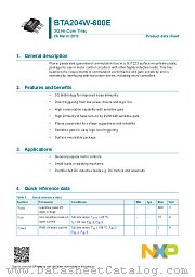 BTA204W-600E datasheet pdf NXP Semiconductors