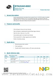 BTA204W-800C datasheet pdf NXP Semiconductors