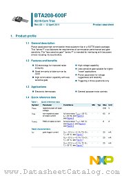 BTA208-600F datasheet pdf NXP Semiconductors