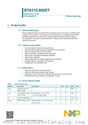 BTA312-800ET datasheet pdf NXP Semiconductors