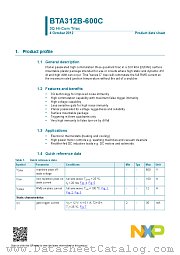 BTA312B-600C datasheet pdf NXP Semiconductors