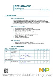 BTA312B-600E datasheet pdf NXP Semiconductors