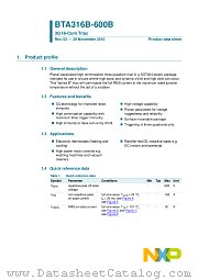 BTA316B-600B datasheet pdf NXP Semiconductors