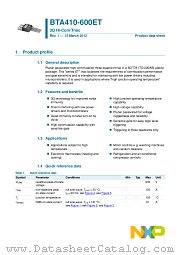 BTA410-600ET datasheet pdf NXP Semiconductors