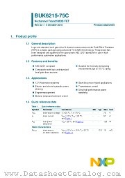 BUK6215-75C datasheet pdf NXP Semiconductors