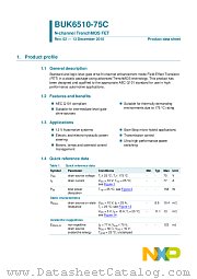 BUK6510-75C datasheet pdf NXP Semiconductors