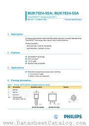 BUK7624-55A datasheet pdf NXP Semiconductors
