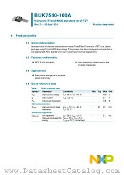 BUK7540-100A datasheet pdf NXP Semiconductors
