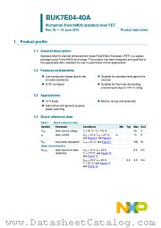 BUK7E04-40A datasheet pdf NXP Semiconductors