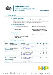 BUK9214-30A datasheet pdf NXP Semiconductors