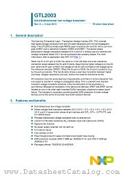 GTL2003PW datasheet pdf NXP Semiconductors