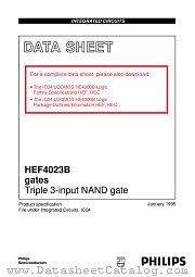 HEF4023BT datasheet pdf NXP Semiconductors