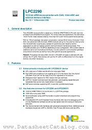 LPC2290FBD144 datasheet pdf NXP Semiconductors