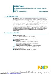 NTB0104UK datasheet pdf NXP Semiconductors