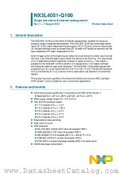 NX3L4051HR-Q100 datasheet pdf NXP Semiconductors