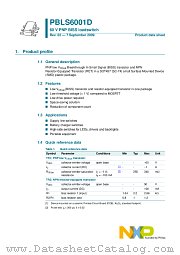 PBLS6001D datasheet pdf NXP Semiconductors