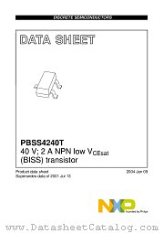 PBSS4240T datasheet pdf NXP Semiconductors