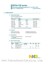 PDTA113ZE datasheet pdf NXP Semiconductors