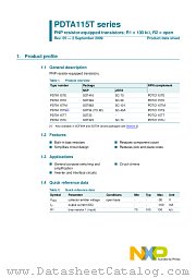 PDTA115TU datasheet pdf NXP Semiconductors