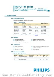 PDTC114TU datasheet pdf NXP Semiconductors