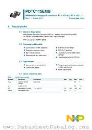 PDTC115EMB datasheet pdf NXP Semiconductors