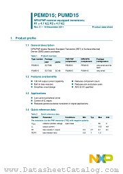PUMD15 datasheet pdf NXP Semiconductors