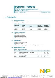 PEMD16 datasheet pdf NXP Semiconductors