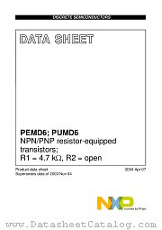 PEMD6 datasheet pdf NXP Semiconductors