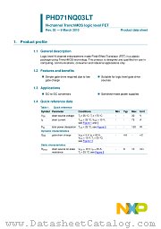 PHD71NQ03LT datasheet pdf NXP Semiconductors