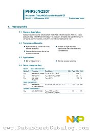 PHP20NQ20T datasheet pdf NXP Semiconductors