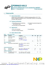 PSMN023-80LS datasheet pdf NXP Semiconductors