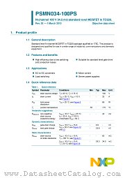 PSMN034-100PS datasheet pdf NXP Semiconductors