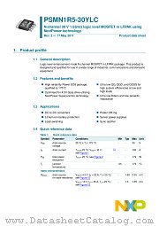 PSMN1R5-30YLC datasheet pdf NXP Semiconductors