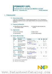 PSMN2R7-30PL datasheet pdf NXP Semiconductors
