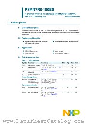 PSMN7R0-100ES datasheet pdf NXP Semiconductors