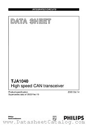 TJA1040T datasheet pdf NXP Semiconductors